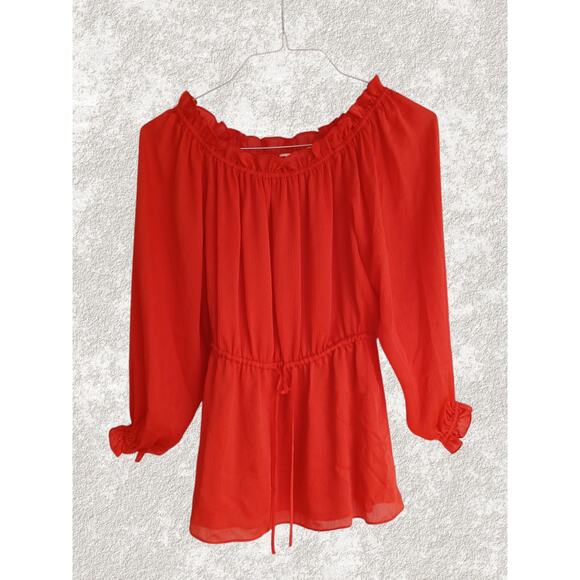 Diane Von Furstenberg Off Shoulder Hot Orange Mini Dress 4 MSRP $159 - Picture 9 of 9